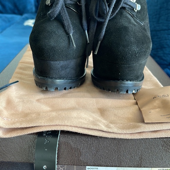 Alaïa Black Suede Ankle Booties Size 40.5 - Picture 7 of 9